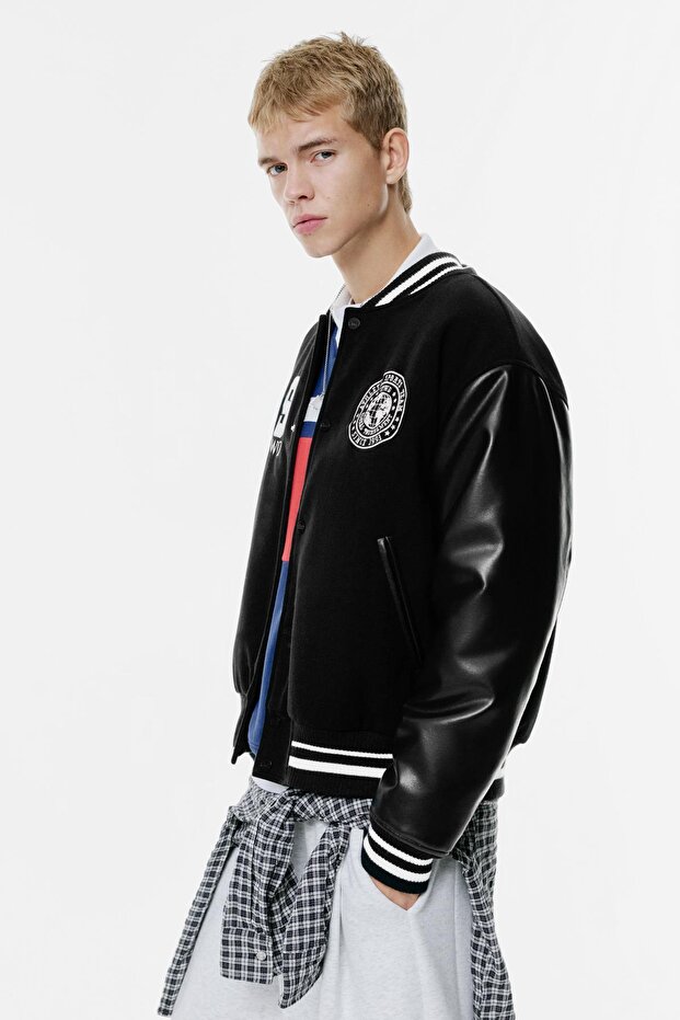 Nakışlı kolej ceketi - 4