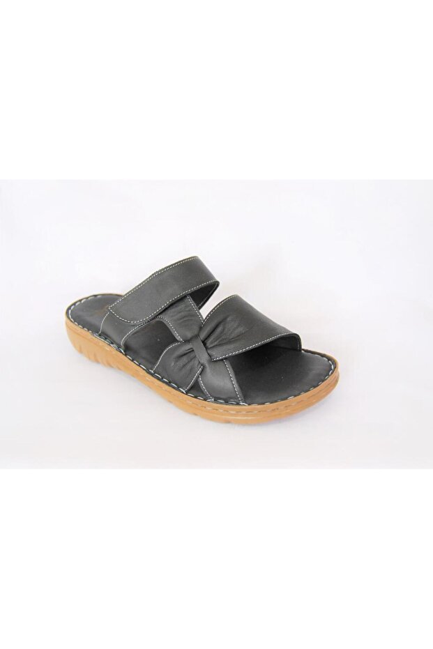 Women's 103 Velcro Model Genuine Leather Workshop Soft Sole Slippers