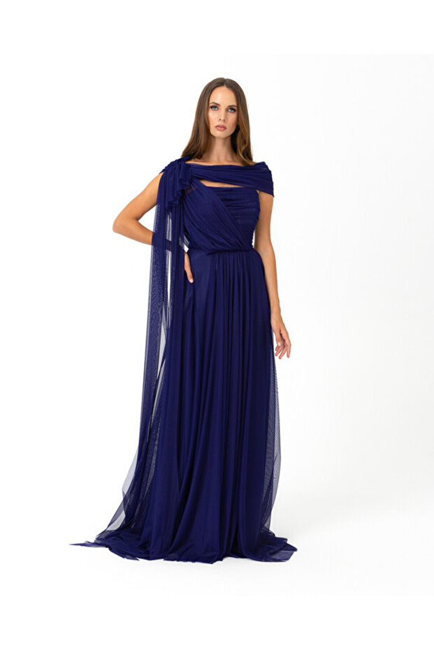 Maxi Length Tulle Evening Dress