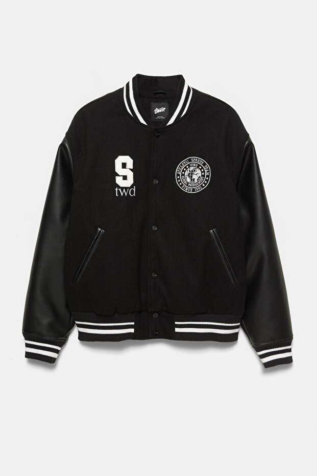 Nakışlı kolej ceketi - 7