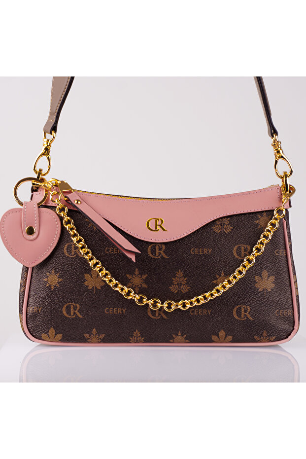 Aura Brown-Pink Classic Model Women's Baguette Bag
