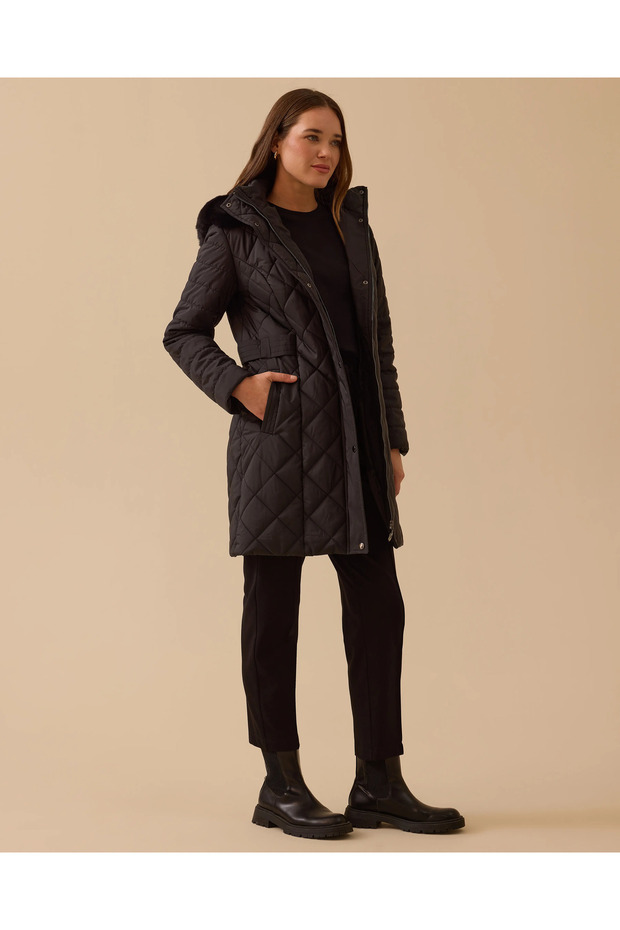 Kapüşonlu Kapitone Anorak Kaban - 1