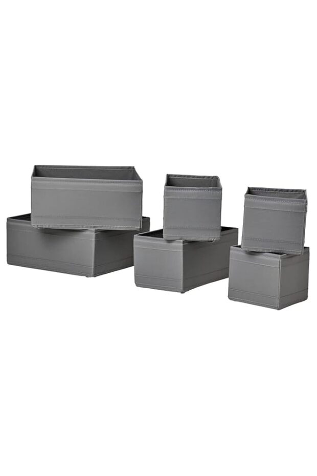 Ikea SKUBB Box, Set of 6, [Dark Grey]