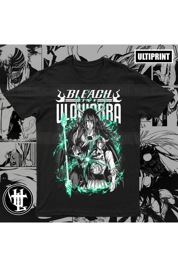 Bleach Anime Printed Unisex Black T-Shirt Ichigo Kurosaki Yhwach Tenjirō Kirinji Misato Ochi