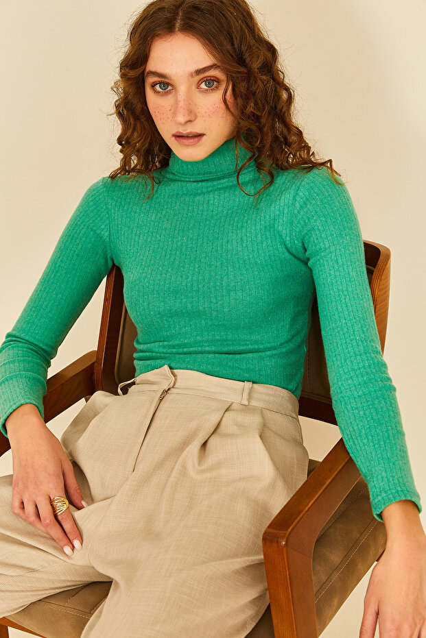 Women's Long Sleeve Ribbed Full Throated Badi