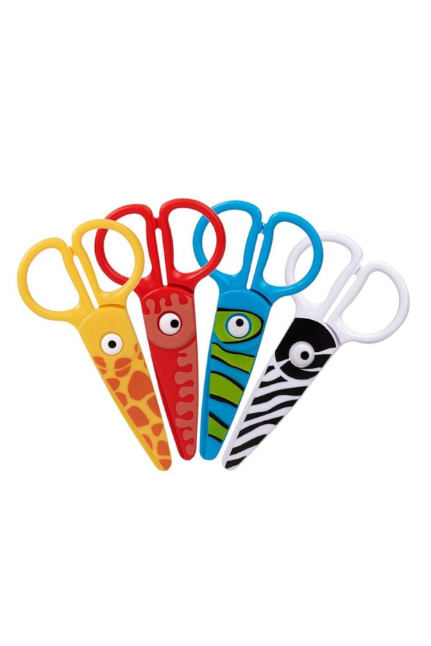 School scissors, plastic, 4 Animal models SSC093