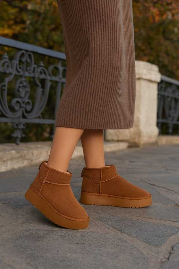 Kadın Kısa Bot C304-Taba - 3