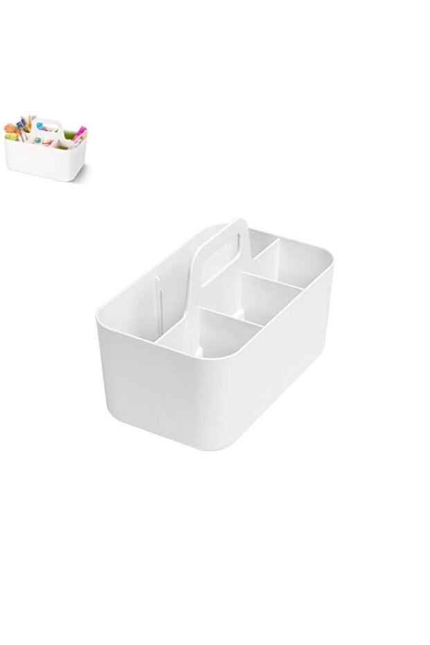 Bathroom storage basket with handle, tool sorting box, large capacity multi-purpose desktop storage - 1