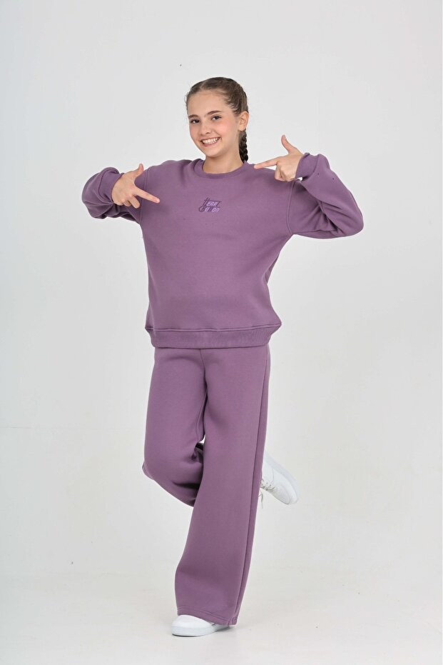 Girl's Tonsureton Embroidered Tracksuit Set