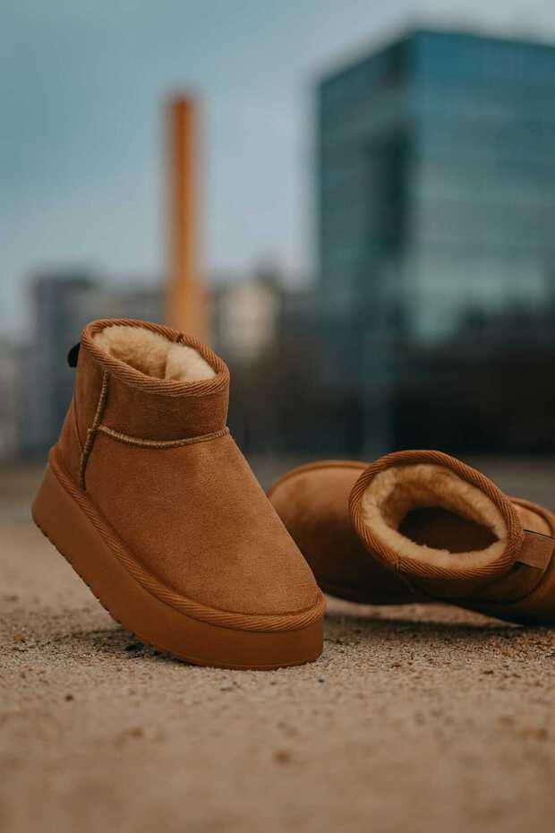 Kadın Kısa Bot C304-Taba - 1