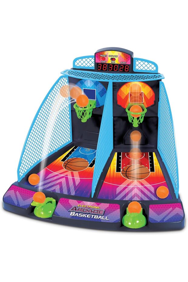 Electronic Arcade Basketball – Hyper Neon Series, Dual Hoop Game for Kids (Ages 6+)