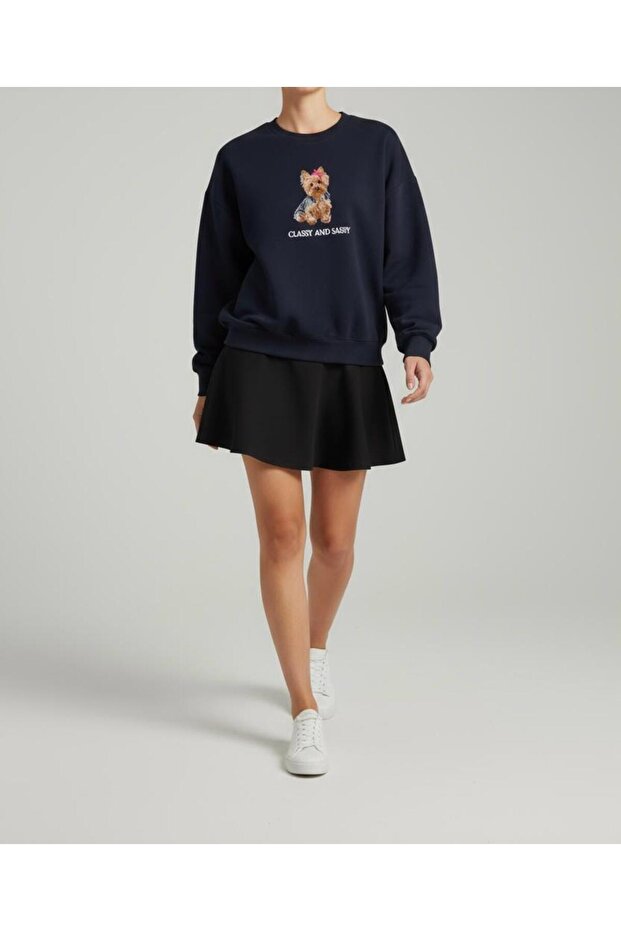 KADIN SWEATSHIRT LACİVERT - 1