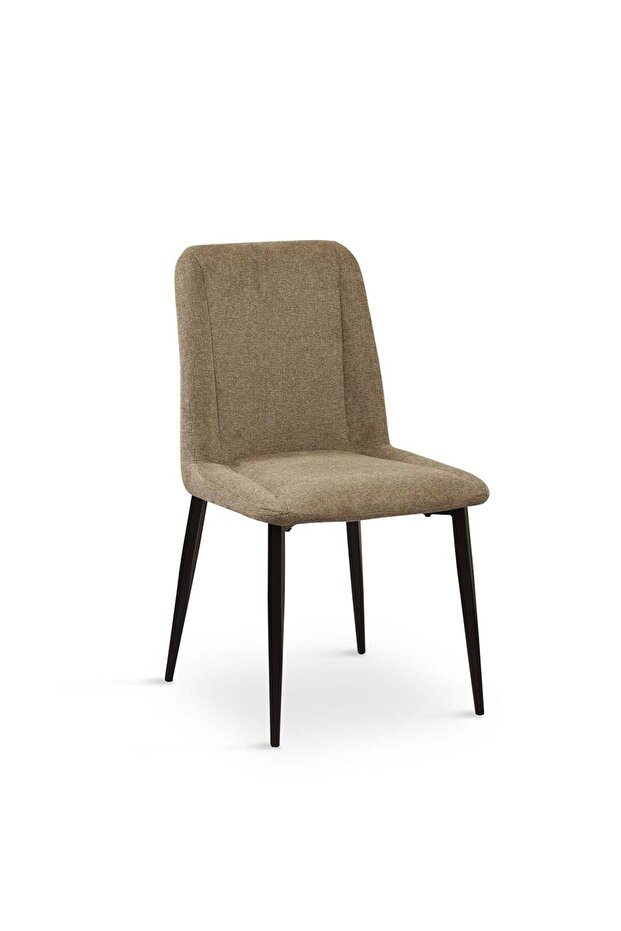 Calus Dining Chair Set of 2 - Light Brown Upholstered Metal Chairs with 2-Year Warranty