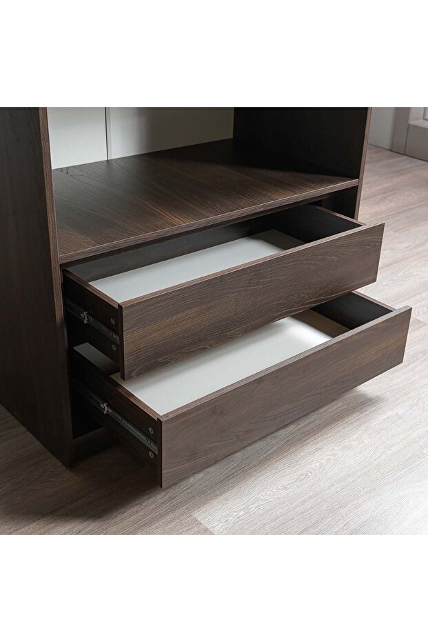 Infinity Set of 2 Drawers Internal Module for 2-Door Wardrobe - Dark Walnut - 2-Year Warranty