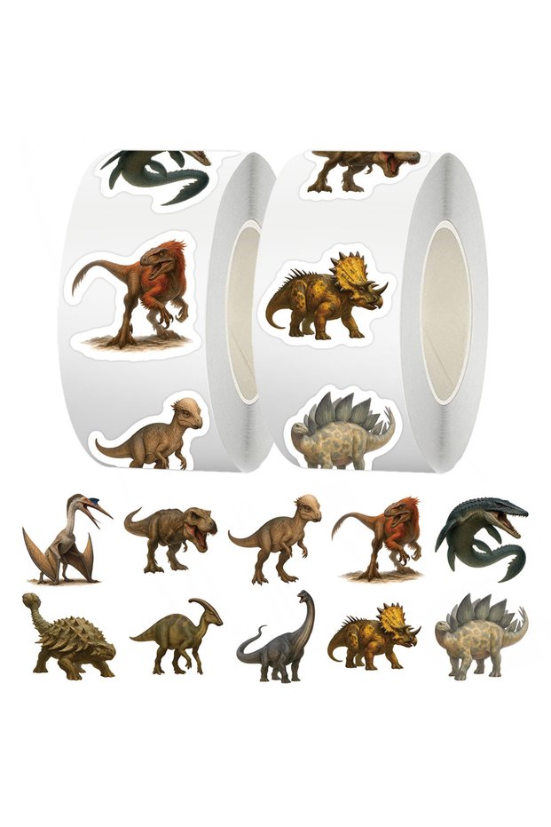 500PCS 500PCS Cute Dinosaur Cartoon Stickers Roll Kids Stationery Supplies School Teacher Sup