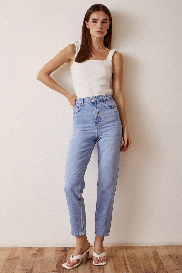 Dar Paça Denim Jean Mavi - 4