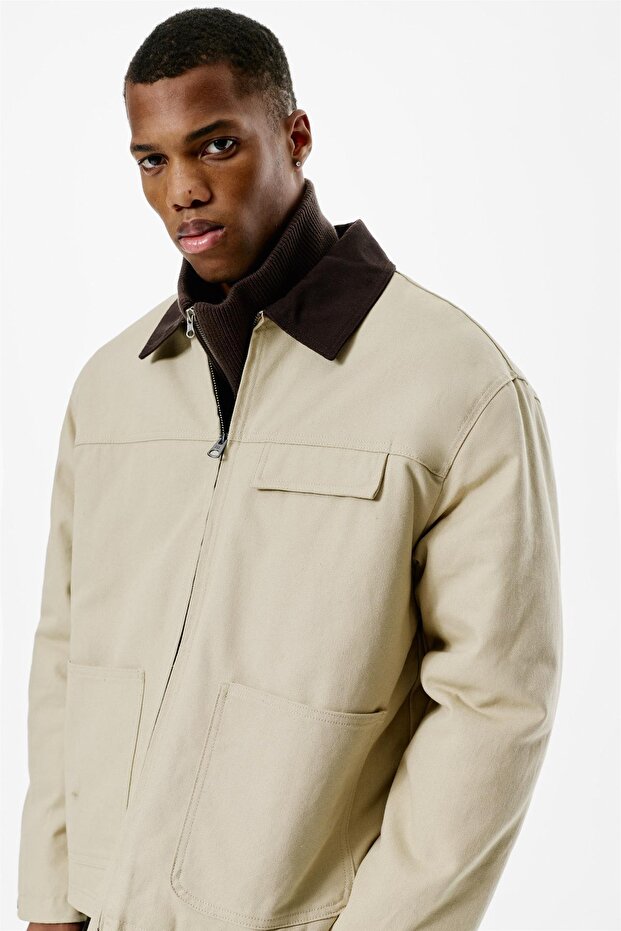 Kontrast yakalı ceket - 7