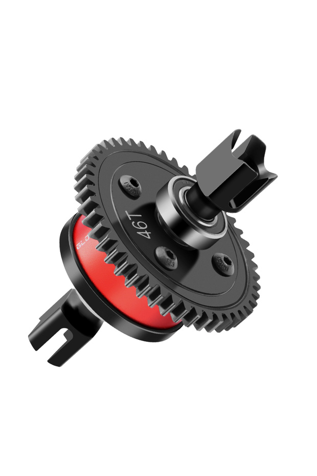 Red GLOBACT Metal Center Diff Set 46T 40CrMo Diff Gear for Arrma 1/7 Felony Fireteam 1/8 Kraton Noto