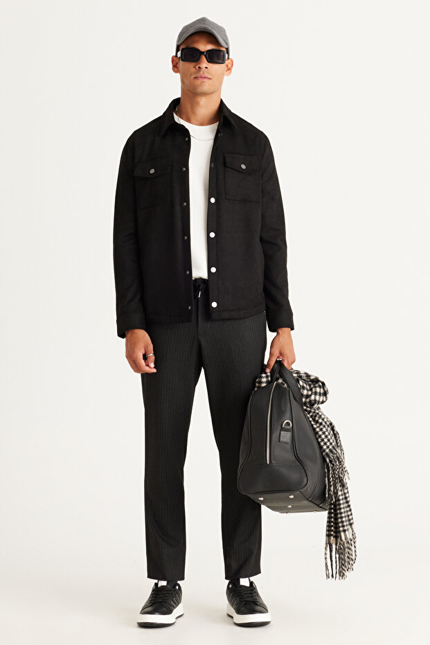 Antrasit Slim Fit Esnek Pantolon - 1