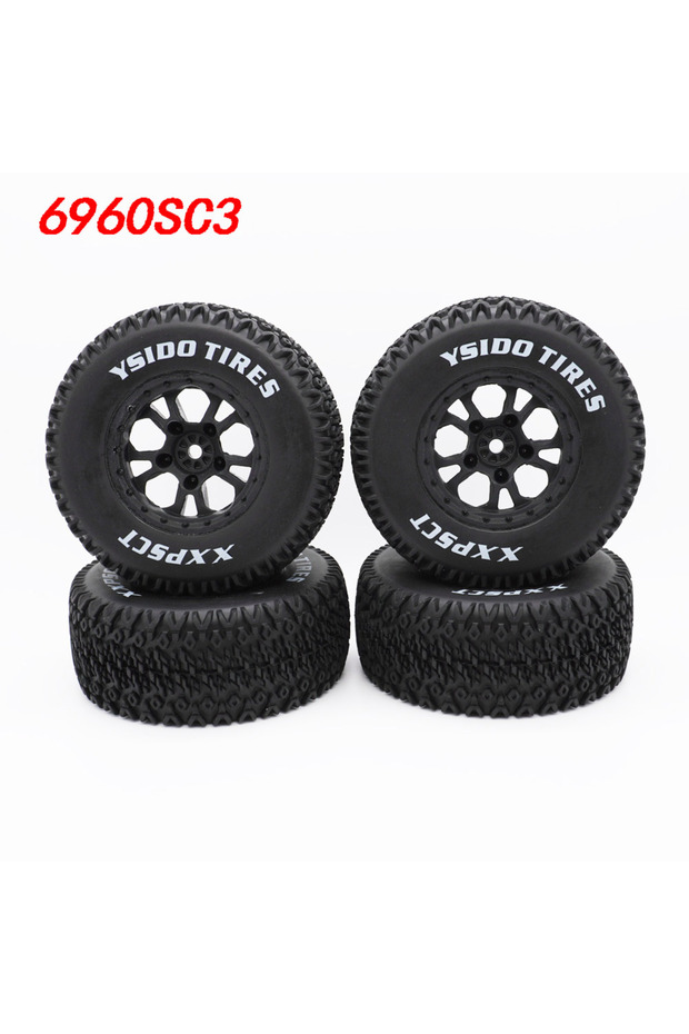 6960SC3 YSIDO 4pcs 110mm 1/10 Short Course Truck Tires Tyre Wheel With 12mm Hex For Slash Arrma Sent