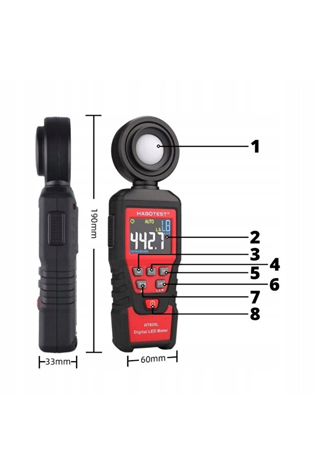 LUX METER LUX METER LUX ILLUMINATION METER WITH VARIABLE LIGHT COLOR - 11