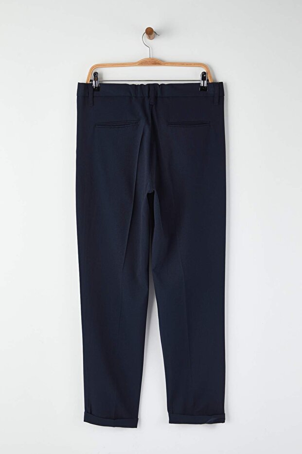 Lacivert Erkek Boyfriend Fit Kumaş Pantolon TMNAW26PL00017 - 10