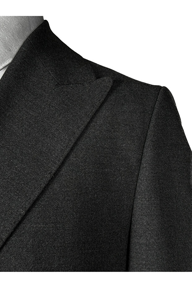 Antrasit Slimfit Kruvaze Takım Elbise - 3