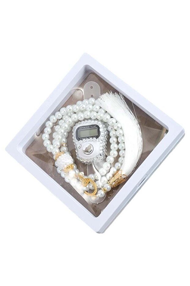 Digital Elegance 99 Glass Bead Tasbeeh Gift Set with Digital Counter Assorted