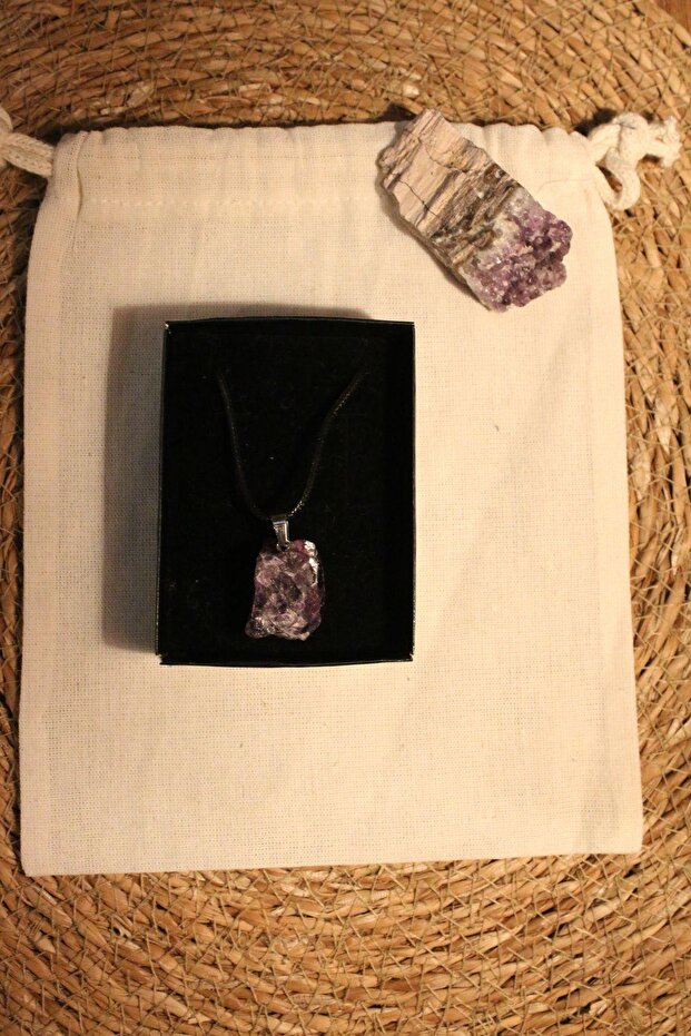 Amethyst Dark Purple Crown Chakra Natural Stone Necklace