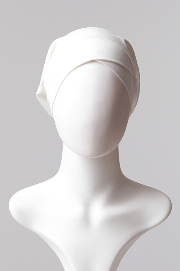 Çapraz Boru Bone - Ekru - 2