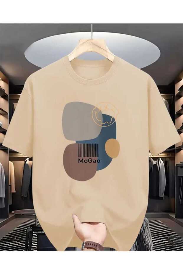 Men's Printed Cotton T-Shirt - Modern Design