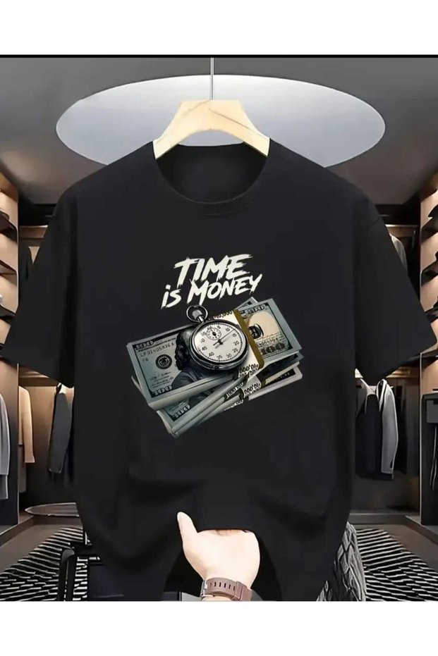 Luxury T-Shirt with the Print “Time Is Money”.