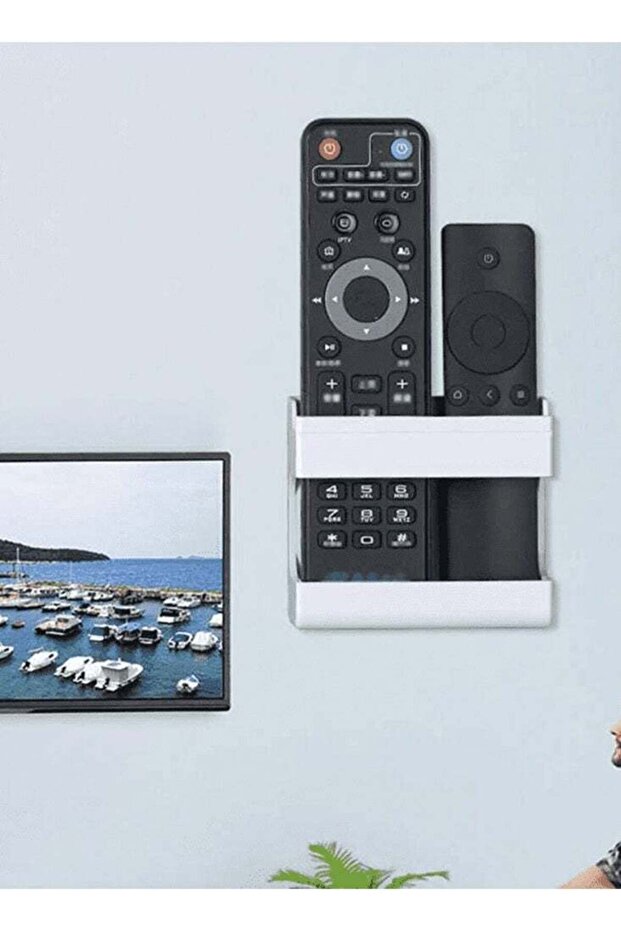 قطعتين صندوق تخزين جهاز التحكم مثبت على الحائط أبيض - 3