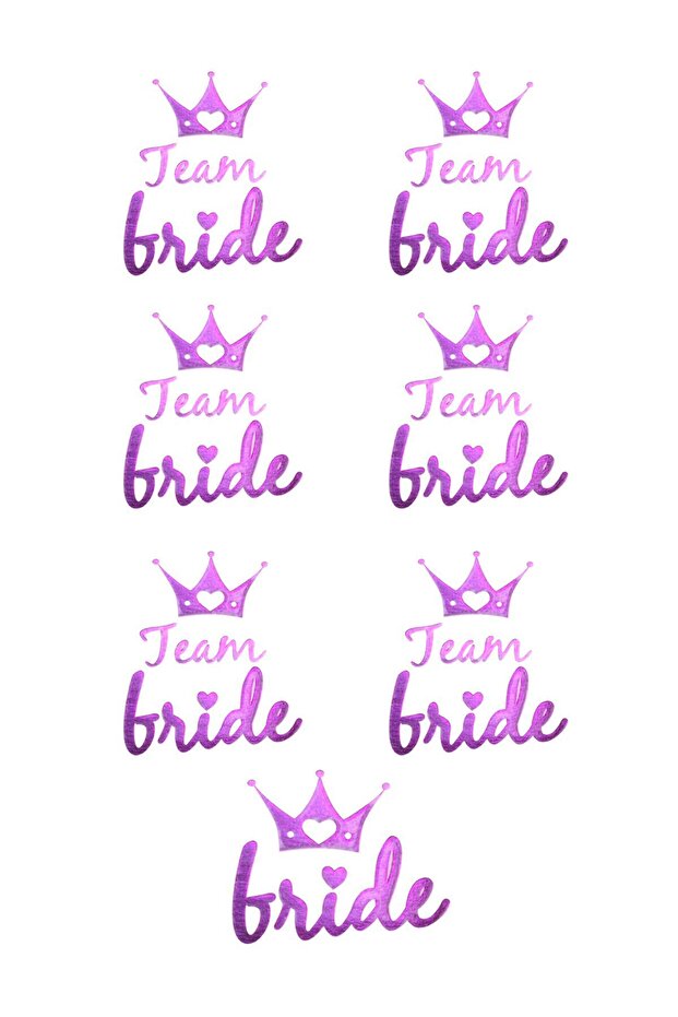 Parlak Mor Bride- Nedime Kına Gecesi Bekarlığa Veda Partisi Geçici Dövme Seti 7'li Paket - 3