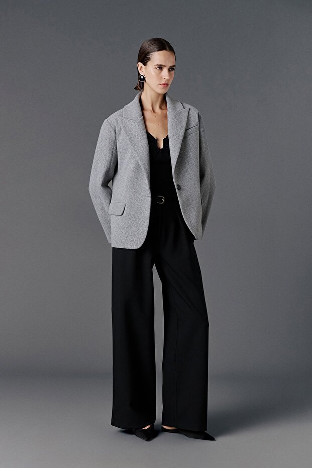 Oversize kaşe blazer ceket - 2