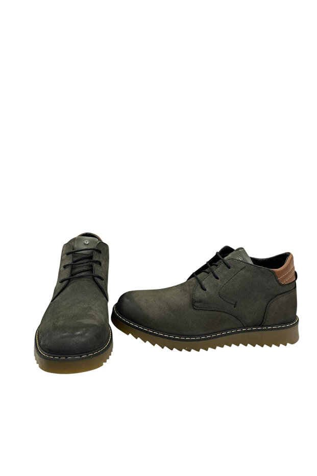 6210 44858 Antrasit Hakiki Deri Erkek Bot Haki yeşil - 3