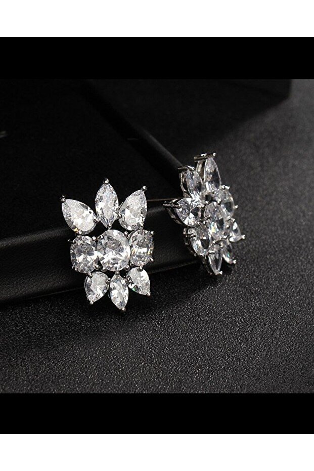 White Zircon Earrings - 4