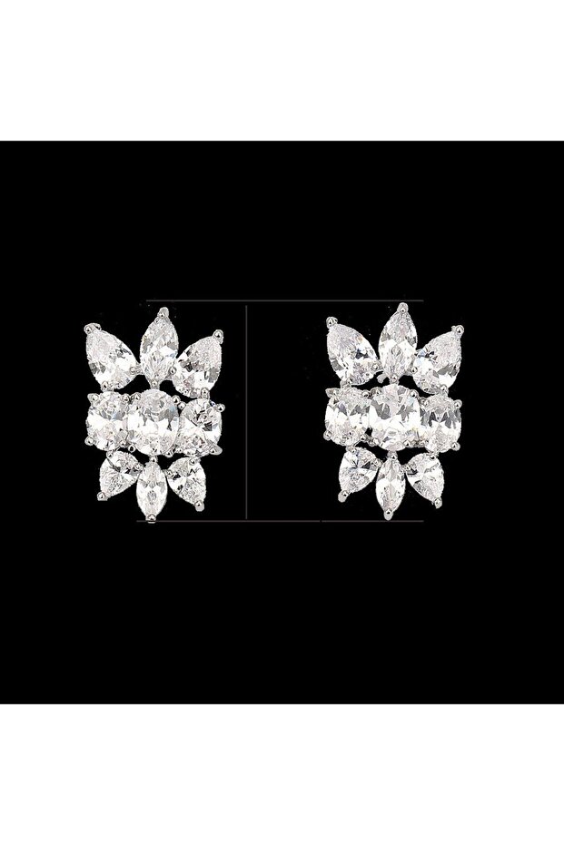 White Zircon Earrings - 3