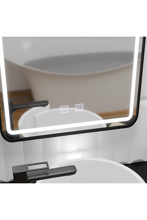 Rectangular LED Mirror 90x75cm Edge LUMINOUS with Touch System - 4