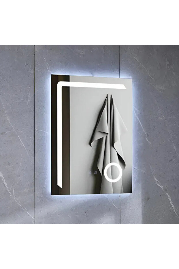 Rectangular LED mirror 60x80 cm with touch, defog and adjustable light - 2
