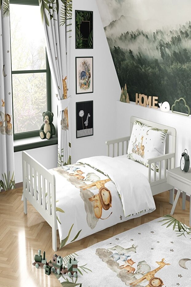 Talia Home Safari Desenli Nevresim Takımı Çizgikarakter TLAN-041