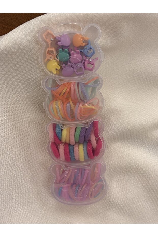 مجموعة مشابك متنوعة على شكل دمية دب في علبة - 4