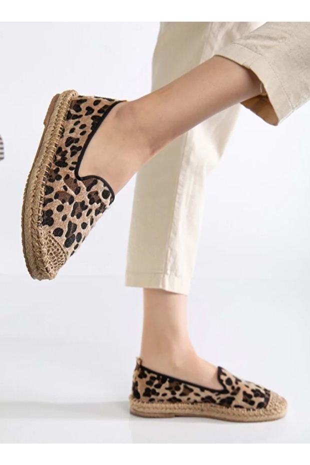 Feles Espadril Women's Ballet Shoes Leopard
