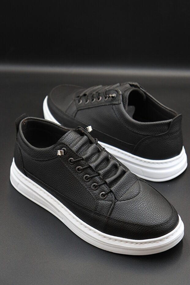 EFNANSHOES EFNAN SHOES Erkek Siyah Günlük Esnek Rahat Dikişli Hafif Poli AKILLI BACIKLI SPOR AYAKKABI