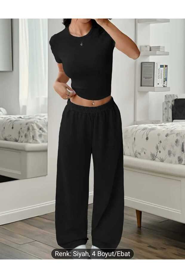 Women's Black Oversized Plus Size Sportswear High Quality Loose Fit Stretchy Comfortable Fabric Sweatpants