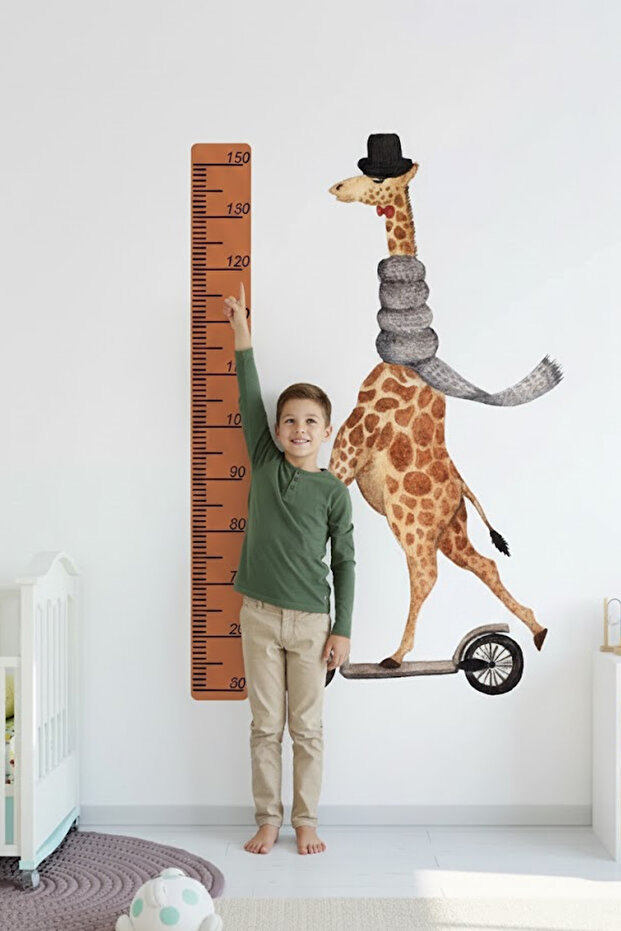 Giraffe's Journey Height Meter Children's and Baby's Room Wall Sticker