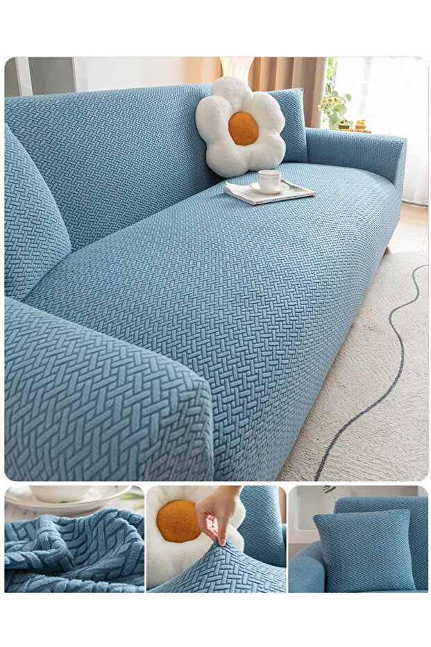 Tula Pattern Sofa Cover 3-Piece / 3-Person Elastic Non-Slip Sofa Bed Cover Sofa Cover 1 Piece
