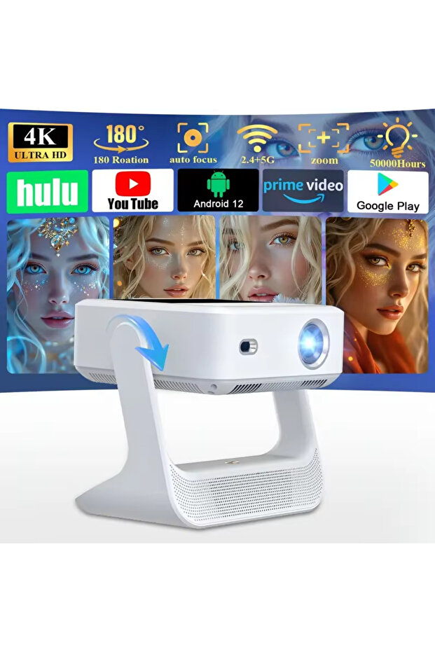 C3 4K Touchscreen Projector with Android 11, 5G WiFi, and Built-in Speaker - 3