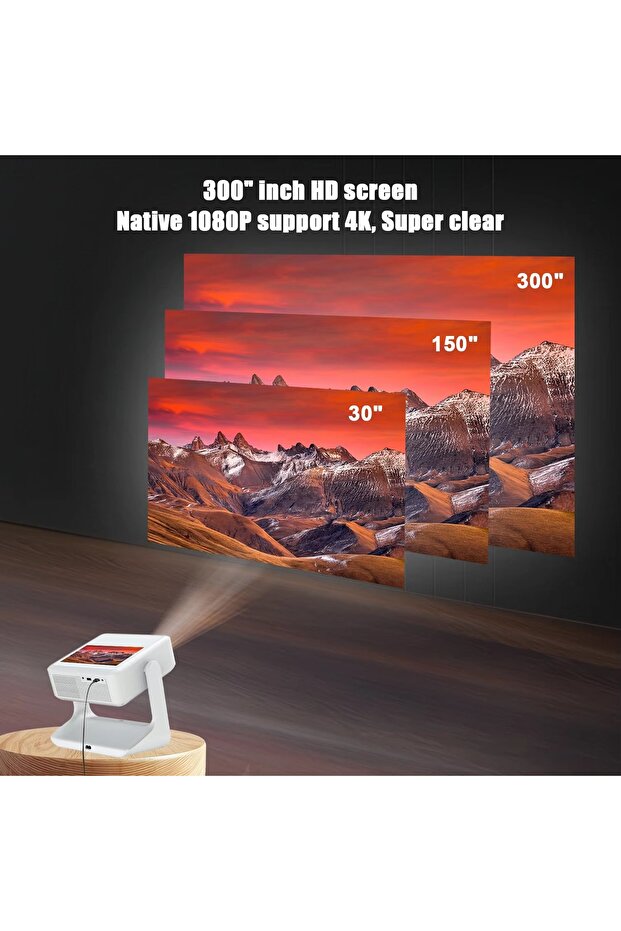 C3 4K Touchscreen Projector with Android 11, 5G WiFi, and Built-in Speaker - 6