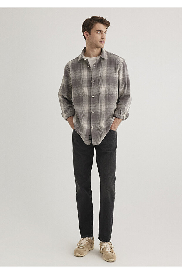 Checkered Gray Shirt Regular Fit / Regular Fit 0211333 -89072